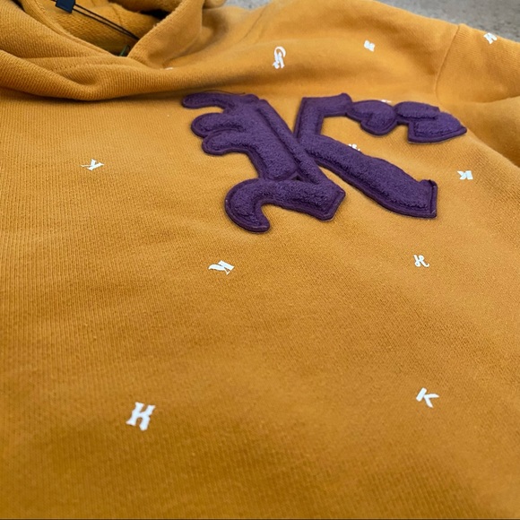 Kith K’s StockX authentic 100% cotton yellow mustard pullover hoodie for men - Picture 6 of 16